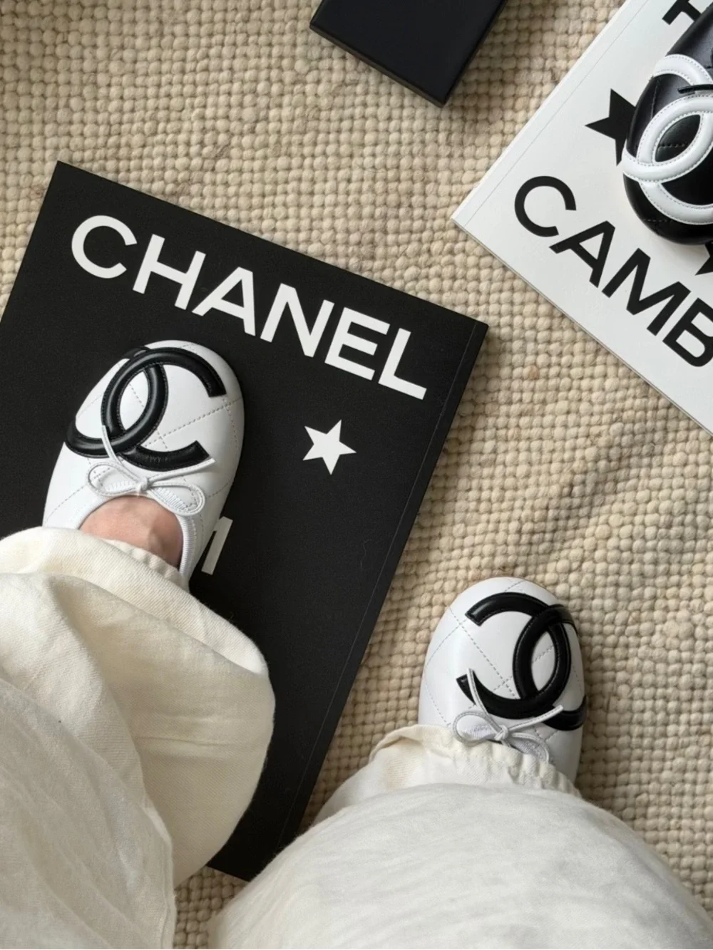 Chanel 26M coco beach Cambon ballet flats White color size 38